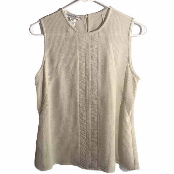 Jones New York Tops - JONES NEW YORK Women's Size 6 Small Beige Sleeveless Tank Top Blouse